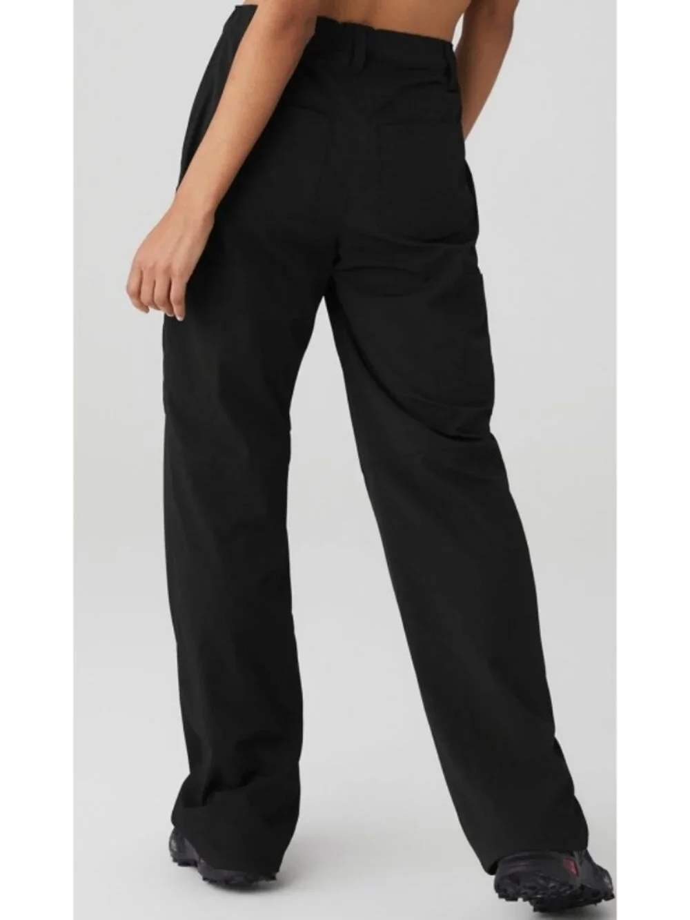 Alo All That Trousers Black High-Rise Waist Waisted Joggers Hiking Outdoor Pants